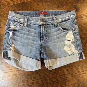 Distressed Denim Shorts